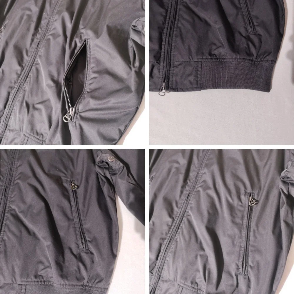 Polo Ralph Lauren Mens Black Jacket Full Zip Ribbed Mock Neck Large VTG